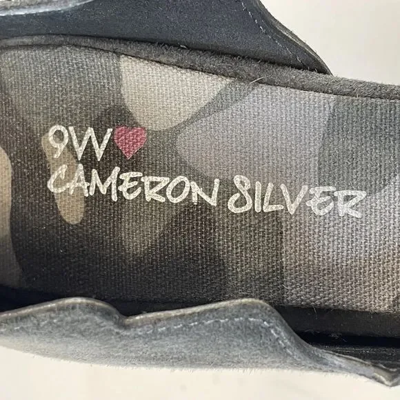 Nine West by Cameron Silver Johnny Pumps Women's Size 6 Grey Suede 3.9 Inch Heel - Picture 3 of 14